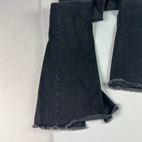 Free People Jeans Women's 26x30* Flare Skinny Black Raw Split Hem Denim Tag 27R - Picture 11 of 16
